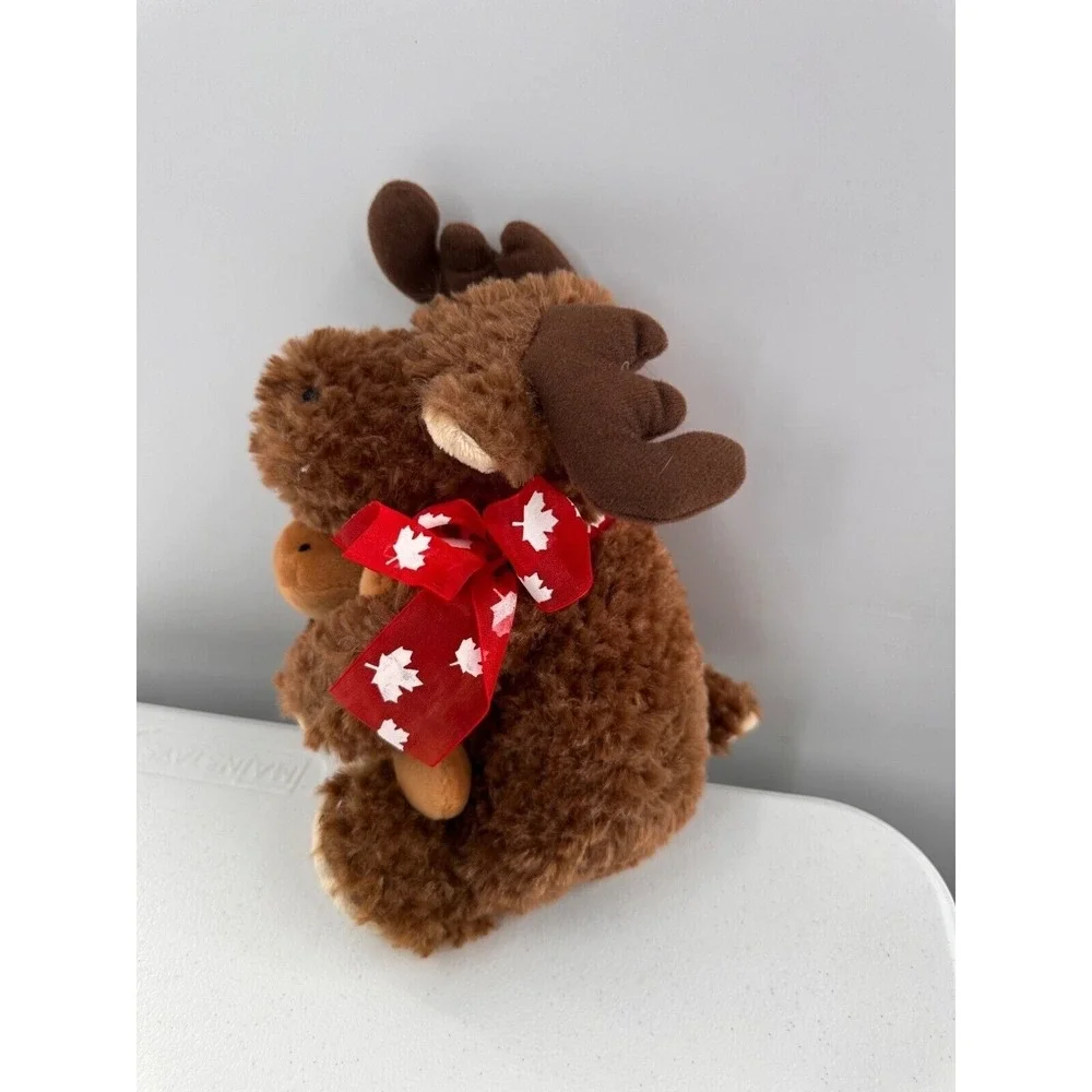 Plush Moose Hugging Baby Moose‎ Stuffed Animal By Creature Comforts Brown Maple
